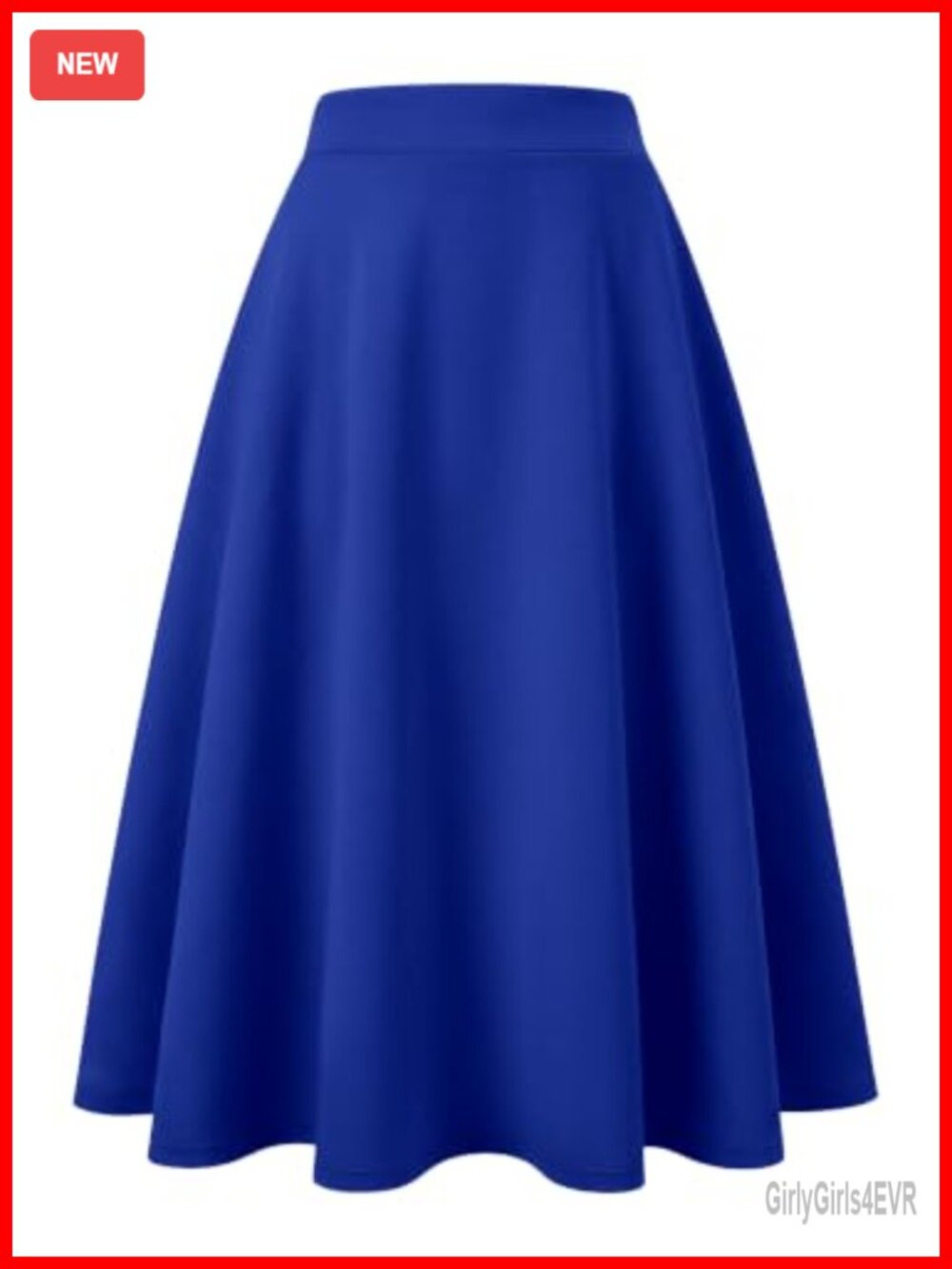 A-Line High Waist Midi Skirt with Pockets Wrinkle Free Casual